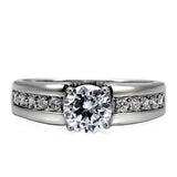 Women's 1.50ct CZ Solitaire Engagement Ring in Stainless Steel