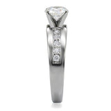 Women's 1.50ct CZ Solitaire Engagement Ring in Stainless Steel