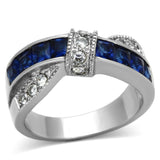 Women's 1.75ct Montana Blue Crystal and CZ Stainless Steel Ring