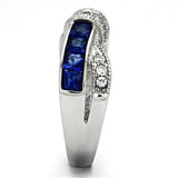 Women's 1.75ct Montana Blue Crystal and CZ Stainless Steel Ring