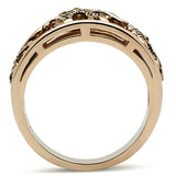 Women's Rose Gold Plated Elephant Caravan Ring in Stainless Steel