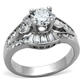 Women's 1.50ct CZ Solitaire Engagement Ring in Stainless Steel