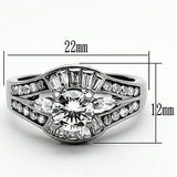 Women's 1.50ct CZ Solitaire Engagement Ring in Stainless Steel