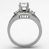 Women's 1.50ct CZ Solitaire Engagement Ring in Stainless Steel