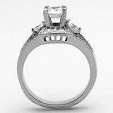 2 Ct Round Cut CZ Solitaire Engagement Wedding Ring in Stainless Steel