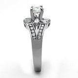 Women's 1.50ct CZ Solitaire Engagement Ring in Stainless Steel