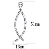 Women's Crystal Chandelier Dangle Earrings in Stainless Steel