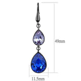 Edwin Earls Light Black Stainless Steel Hook Earrings with Top Grade Crystals in Multi Color for Women