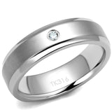 Men's Stainless Steel CZ Engagement Couples Ring