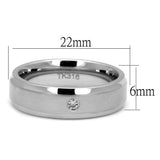 Men's Stainless Steel CZ Engagement Couples Ring