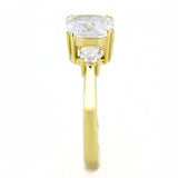3.65ct Royal Engagement Ring Three Stone 14kt Yellow Gold Plated Stainless Steel Ring - Perfect for Your Happily Ever After
