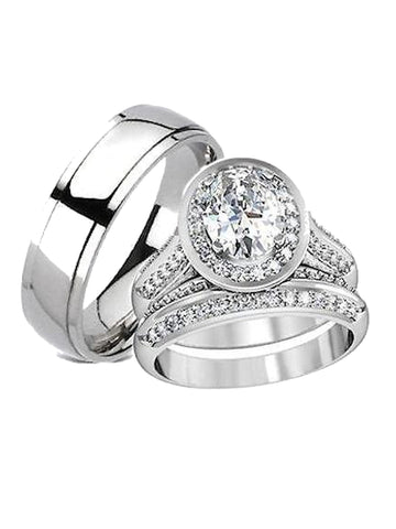 His Hers Wedding Ring Sets