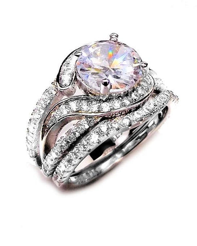 Women's 2 Piece 3.25 ct Wedding Engagement Ring Set Sterling Silver - Edwin Earls Jewelry