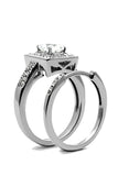 Wedding Ring His and Hers Set Cz Halo and Black Titanium Wedding Engagement Ring Set - Edwin Earls Jewelry