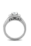 Women's  Cz Halo Wedding Engagement Ring Set Stainless Steel - Edwin Earls Jewelry