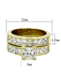 3.50 ct 2 Piece Cz Wedding Engagement Ring Set Yellow Gold Plated Stainless Steel - EdwinEarls.com