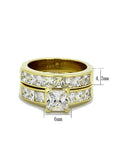 His Hers Princess Cut Yellow Gold Plated Wedding Ring Set - Edwin Earls Jewelry