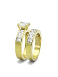 His Hers Princess Cut Yellow Gold Plated Wedding Ring Set - Edwin Earls Jewelry