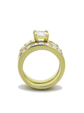 His Hers Princess Cut Yellow Gold Plated Wedding Ring Set - Edwin Earls Jewelry
