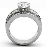 4.85ct CZ Wide Wedding Ring in Stainless Steel
