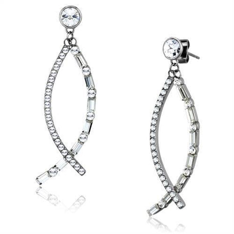 Women's Crystal Chandelier Dangle Earrings in Stainless Steel