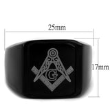 Men's Masonic Lodge Free Mason Ring in Stainless Steel