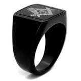 Men's Masonic Lodge Free Mason Ring in Stainless Steel