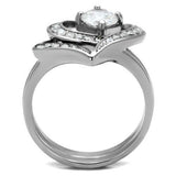 Women's Heart Shaped Wedding Engagement Ring Stainless Steel