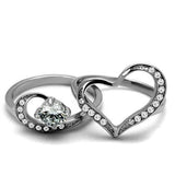 Women's Heart Shaped Wedding Engagement Ring Stainless Steel