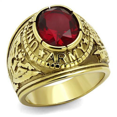 Men's United States US Army Military Ring Yellow Gold Stainless Steel