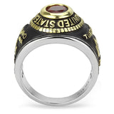 United States US Marines Ring Military Rings Red Synthetic Stone Black Stainless Steel