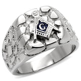 Men's Mason Cobblestone design Masonic Freemason Ring Stainless Steel