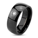 Men's Black Stainless Steel Wedding Band Ring - Edwin Earls Jewelry