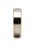 Men's Two Tone Rose Gold Plated Wedding Engagement Ring Band - Edwin Earls Jewelry