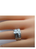 2.25ct Princess Cut Cz Engagement Ring Set Sterling Silver 5,6,7,8,9,10,11 - Edwin Earls Jewelry