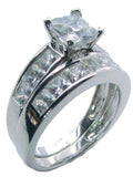 His Hers Sterling Silver Princess Cut Cz Wedding Ring Set - Edwin Earls Jewelry