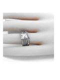 His and Hers Wedding Rings Stainless Steel Princess Cut CZ Wedding Ring Set - Edwin Earls Jewelry