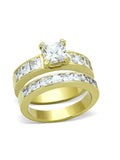 His & Hers Wedding Engagement Ring Set Yellow Gold Plated Stainless Steel - Edwin Earls Jewelry