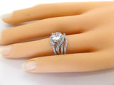 His Her 3.25ct Round Cut Wedding Ring Set Men's Titanium Cz Wedding Band - Edwin Earls Jewelry