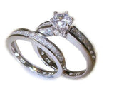 2.50ct Three Piece Round Cut Cz Wedding Ring Set Sterling Silver - Edwin Earls Jewelry