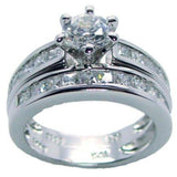 1.86ct Round Cz Wedding Ring Set Sterling Silver - Edwin Earls Jewelry