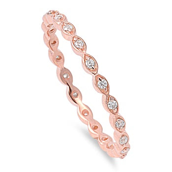 Rose Gold Diamond Cz Eternity Band - Edwin Earls Jewelry