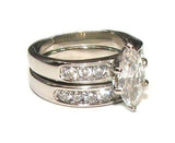 2.25 ct Marquise Cut Cubic Zirconia Solitarie Wedding Ring Set Stainless Steel - Edwin Earls Jewelry