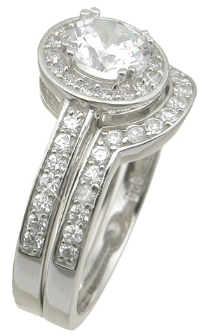 Women's Yellow Gold Plated Cz Wedding Engagement Ring Set - Edwin Earls  Jewelry