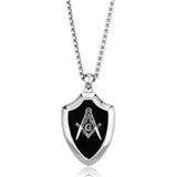Mens Masonic Lodge Mason Pendant and Chain in Stainless Steel