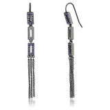 Edwin Earls Women's Sexy Dangle Stainless Steel Earrings with Tanzanite Crystal Stones