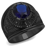 Men's United States Navy Military Ring in Stainless Steel Black Plated Class Style Ring