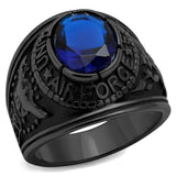 Men's United States Air Force Military Ring in Black Stainless SteeL with Blue Stone